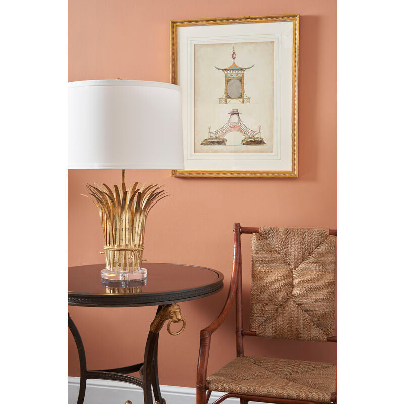 Chelsea House Leaf Silkette Shade Table Lamp