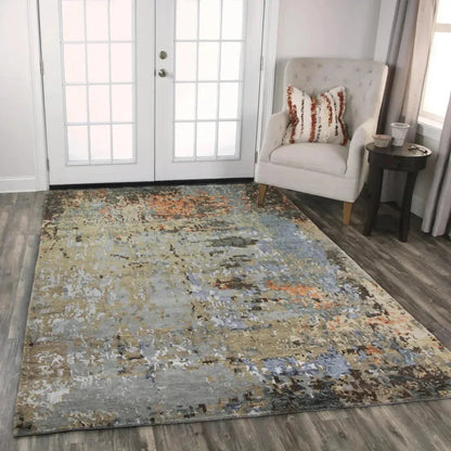 Buna Abstract Orange Large Area Rugs For Living Room -- view 2