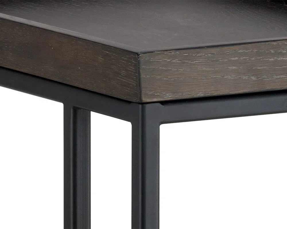 SUNPAN Arden C-Shaped Wooden Rectangular Side Table
