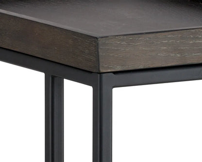 SUNPAN Arden C-Shaped Wooden Rectangular Side Table