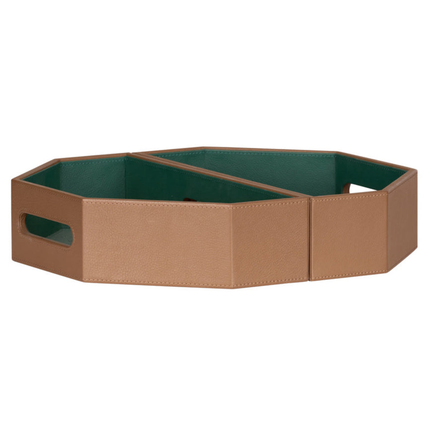 Wildwood Burke Brown Leather Tray (Set of 2)