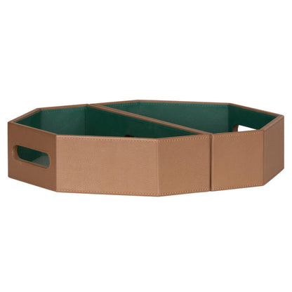 Wildwood Burke Brown Leather Tray (Set of 2)