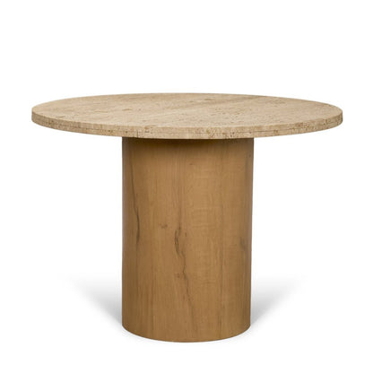 Siena 42" Round Travertine Top Pedestal Dining Table