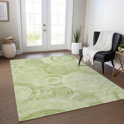 Jaelain Green Washable Indoor-Outdoor Rug -- green