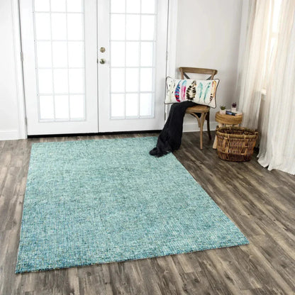 Dole Tweed Teal Large Area Rugs For Living Room -- teal