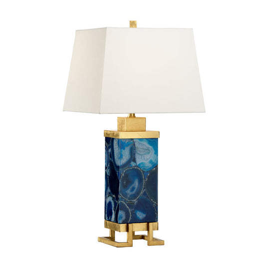 Wildwood Oceans Blue Agate Gold Leaf Finish Table Lamp
