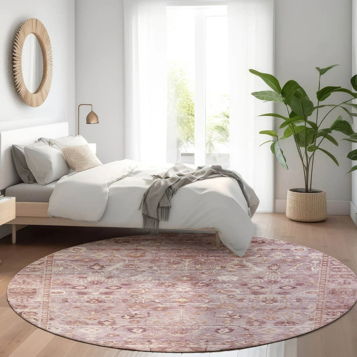 Laeel Pink Washable Indoor-Outdoor Rug