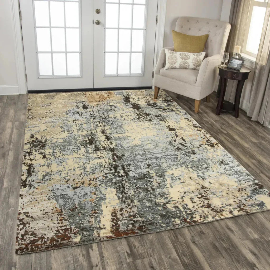 Arvi Abstract Light Gray Large Area Rugs -- gray