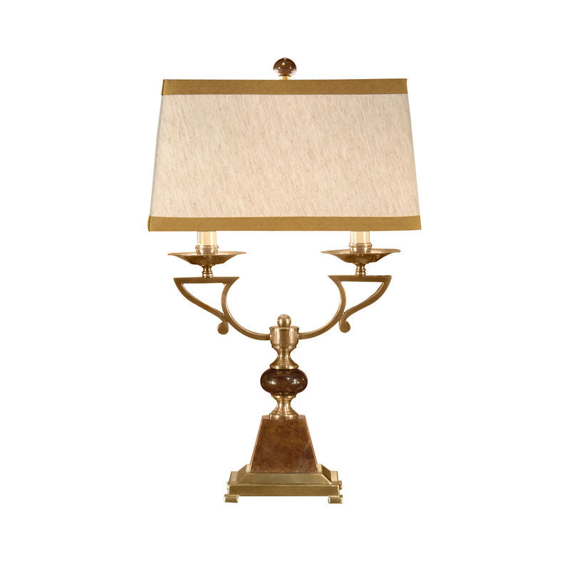 Wildwood Double Candle Genuine Marble Table Lamp