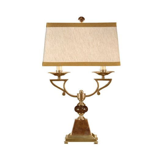 Wildwood Double Candle Genuine Marble Table Lamp