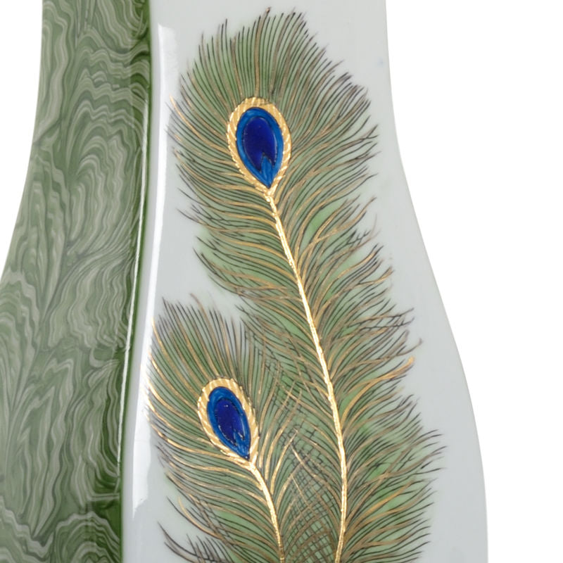 Chelsea House Peacock Feather Ceramic Body Table Lamp