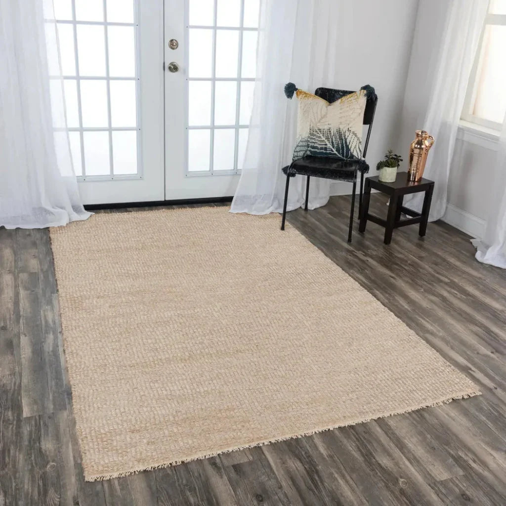 Adin Basketweave Tan Area Rugs For Living Room -- tan