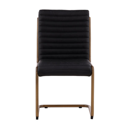 Furniture Classics Russotto Black Leather Dining Chair 2PC