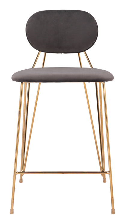 Georges Gray and Gold Counter Stool (Set of 2)