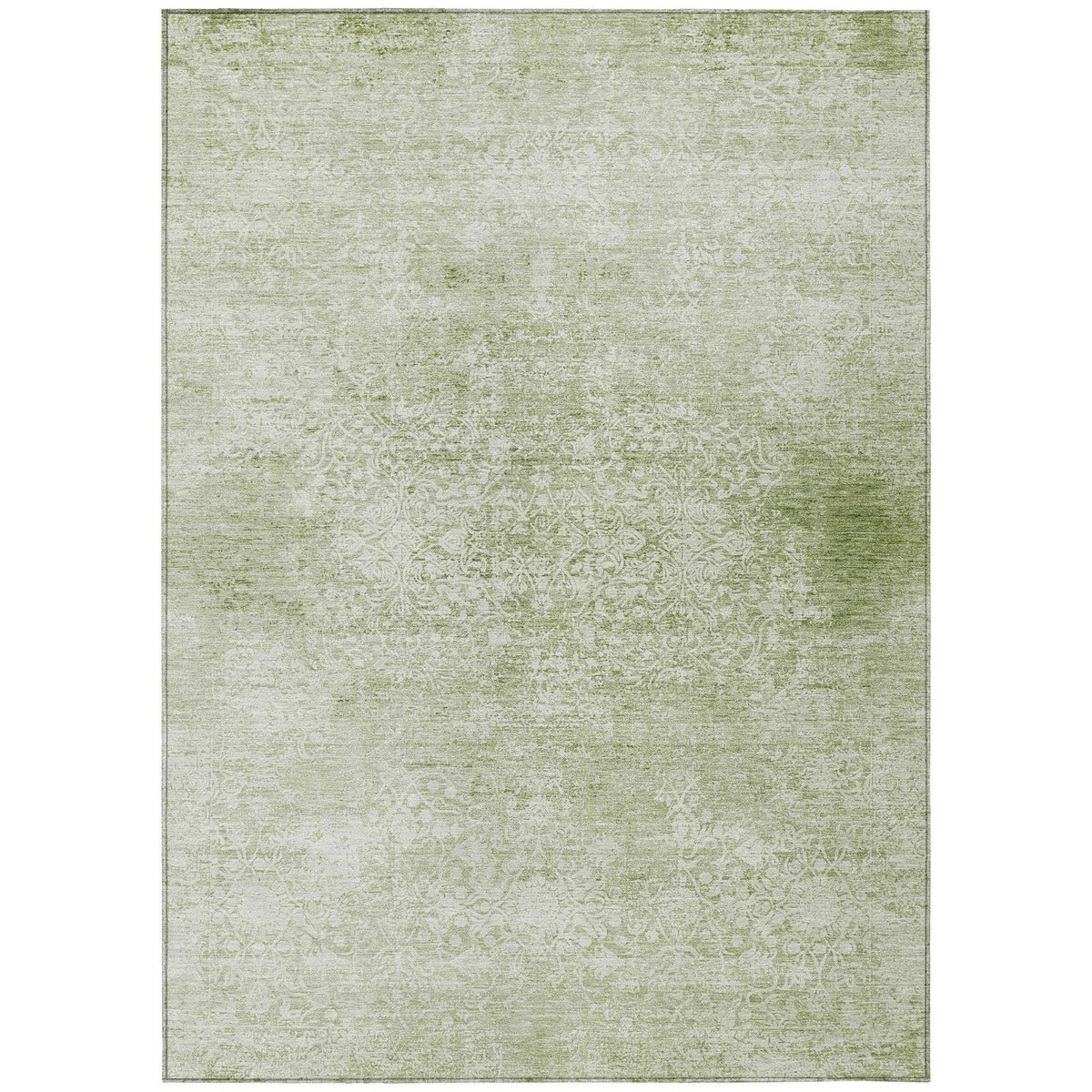 Kaelas Green Washable Indoor-Outdoor Rug