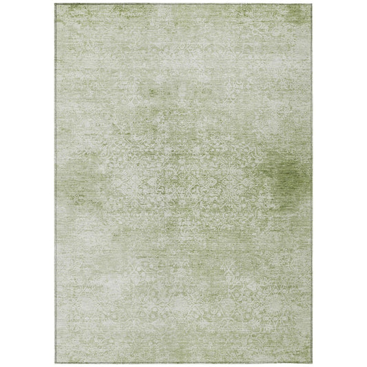 Kaelas Green Washable Indoor-Outdoor Rug