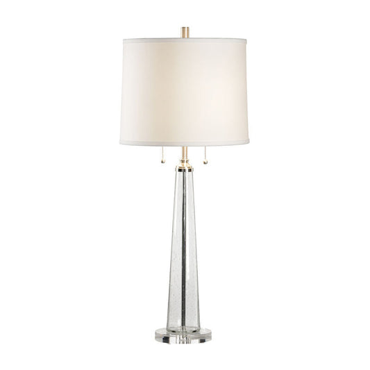 Chelsea House Bubble Glass Column Clear Crystal Design Table Lamp