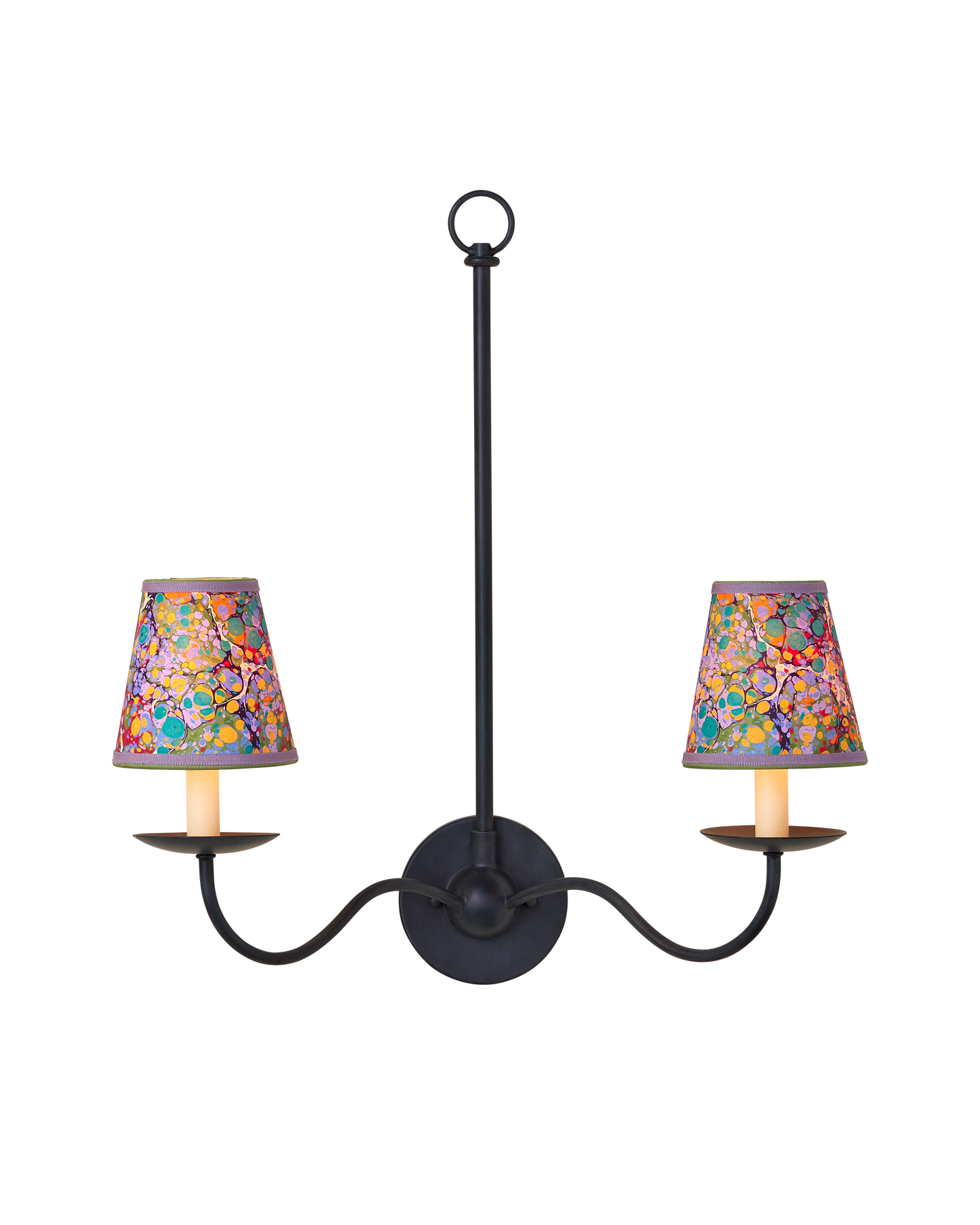 Marble Multi-Color Paper Tapered Chandelier Shade