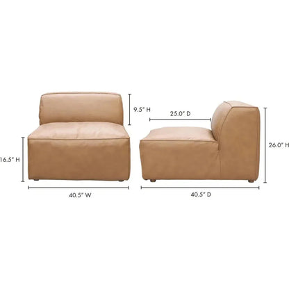 Form Tan Modular Leather Slipper Chair Modular Unit -- view 6