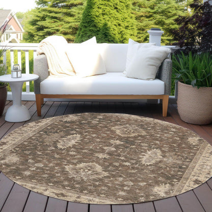 Iriaris Brown Washable Indoor-Outdoor Rug