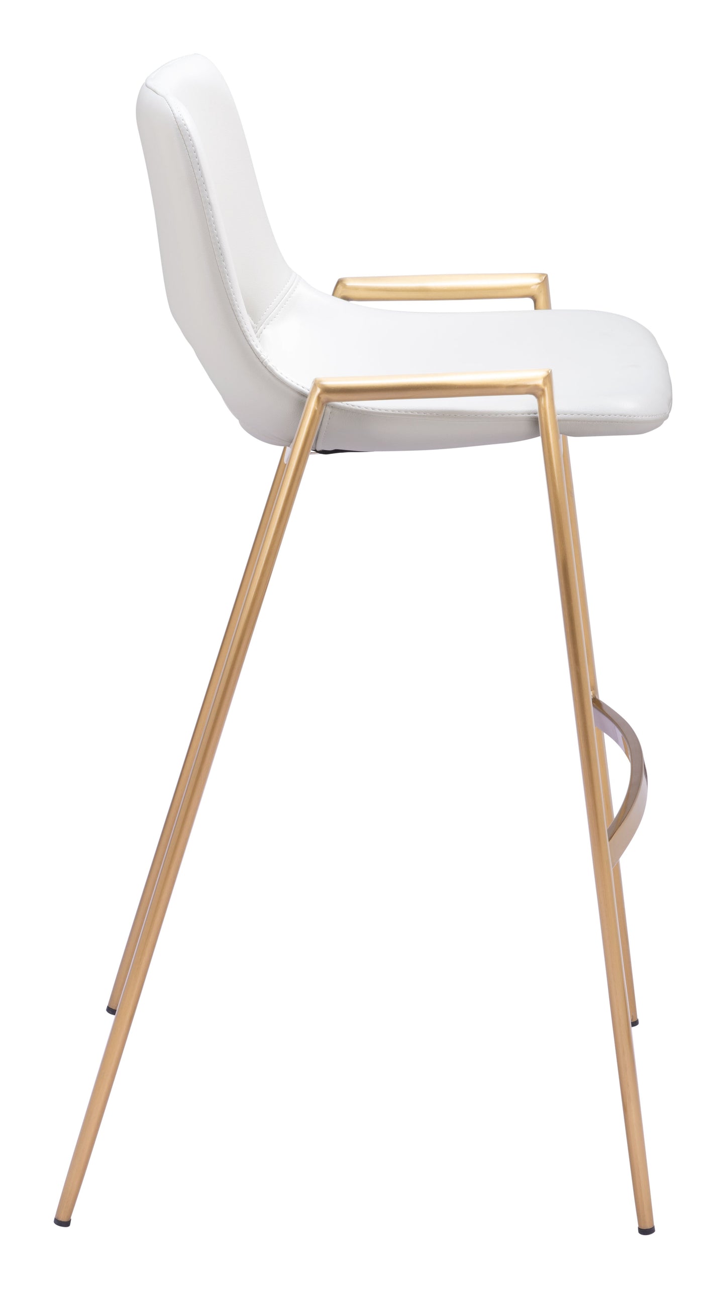 Desi Steel White & Gold Barstool (Set of 2)