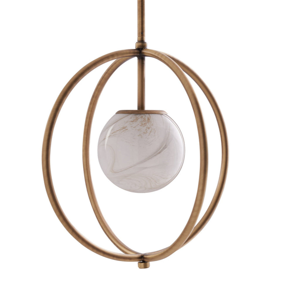 Wildwood Donata Sculptural Brass Cage Golden Pendant