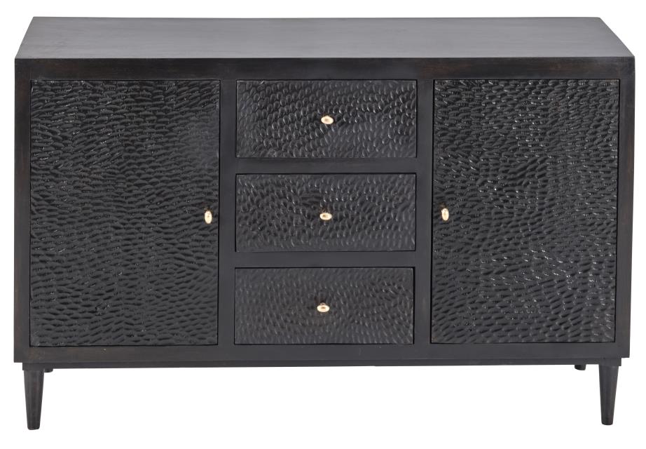 3 Drawer and 2 Door Wood Black Sideboard-Sideboards-LOOMLAN-LOOMLAN