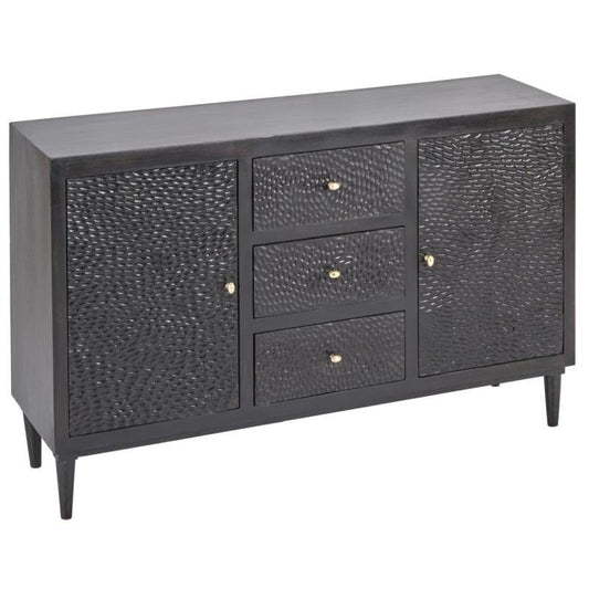 3 Drawer and 2 Door Wood Black Sideboard-Sideboards-LOOMLAN-LOOMLAN