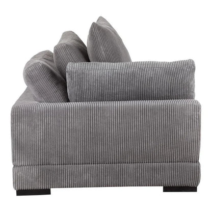 3 PC Grey Corduroy Couch Large Reversible Modular Sofa Modular Sofas LOOMLAN By Moe's Home