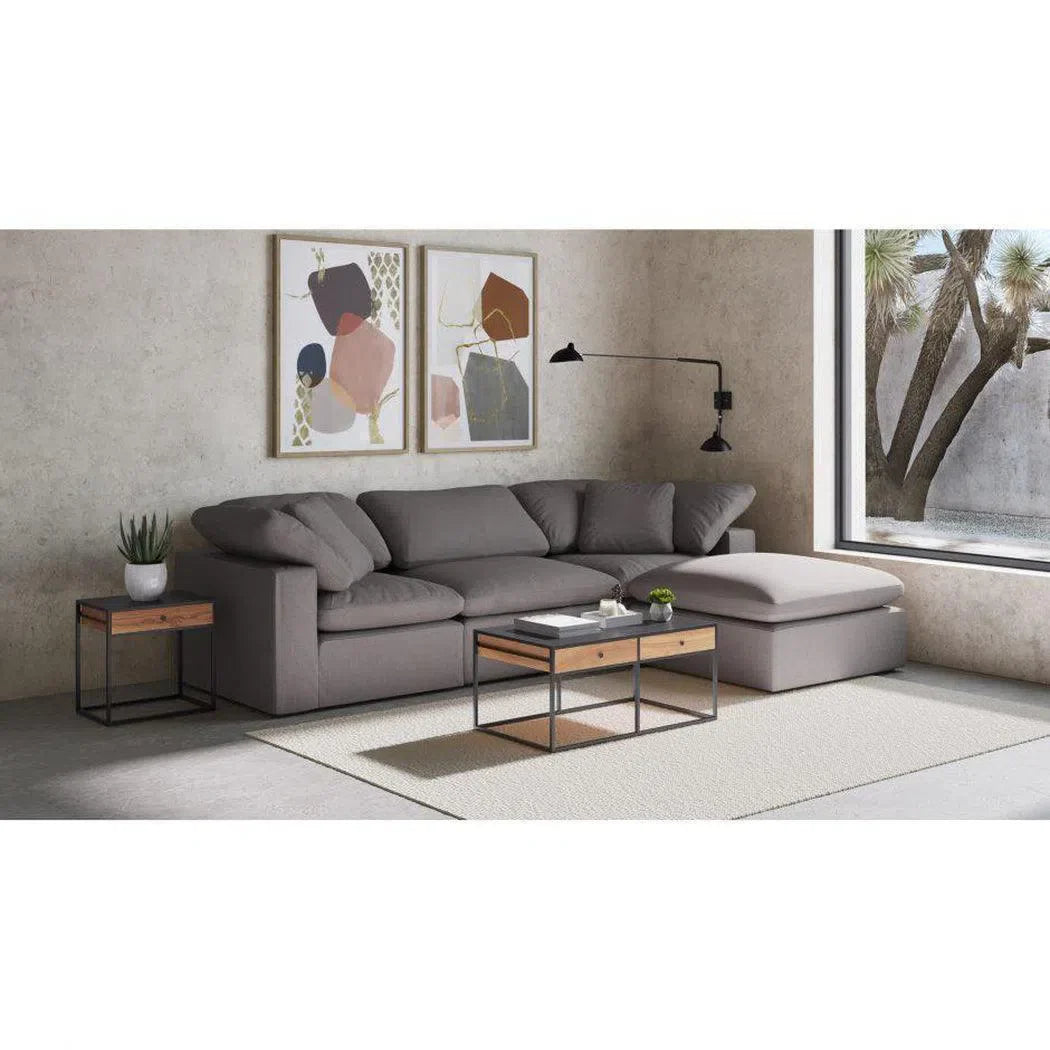 3 PC Stain Resistant Condo Grey Nook Modular Modular Sofas LOOMLAN By Moe's Home