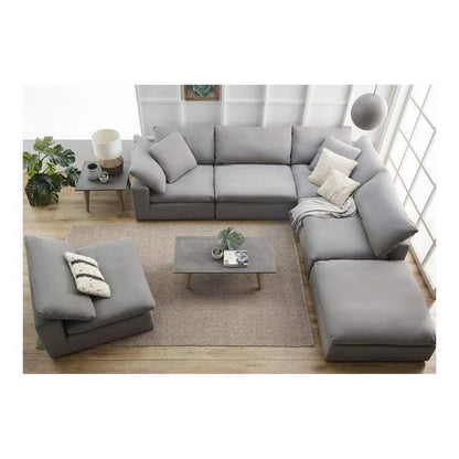 3 PC Stain Resistant Performance Fabric Grey Nook Modular Modular Sofas LOOMLAN By Moe's Home