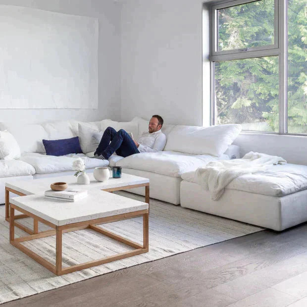 3 PC Stain Resistant Performance Terra Condo White Nook Modular Modular Sofas LOOMLAN By Moe's Home