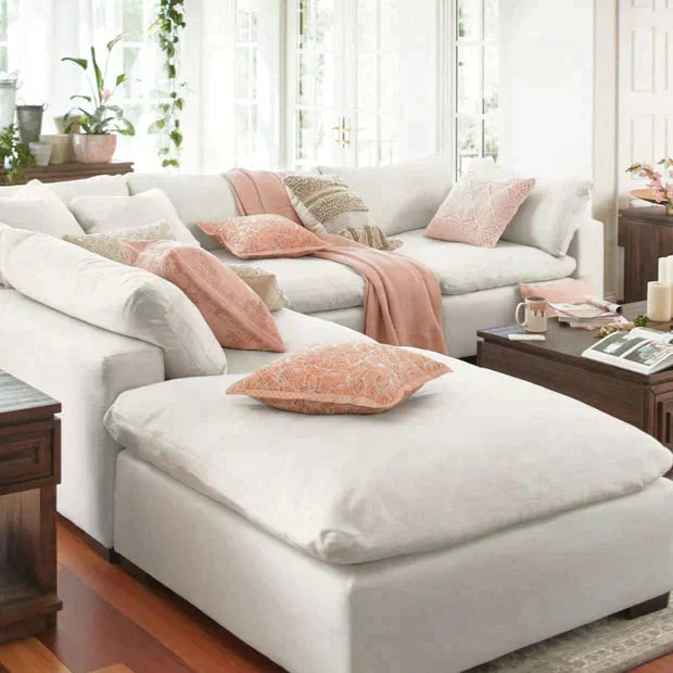 3 PC Stain Resistant Performance Terra Condo White Nook Modular Modular Sofas LOOMLAN By Moe's Home