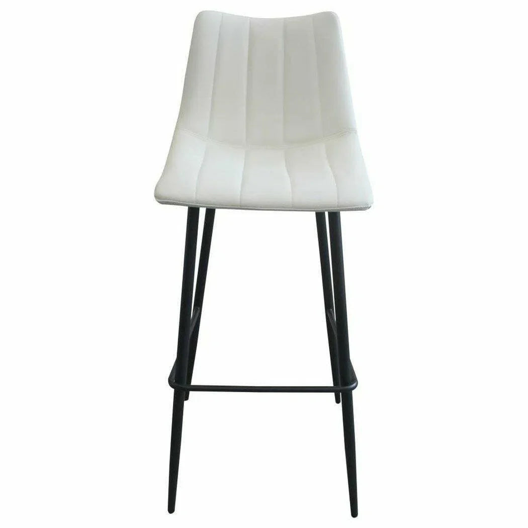 30" Barh Height Barstool Ivory (Set of 2) White Contemporary Bar Stools LOOMLAN By Moe's Home