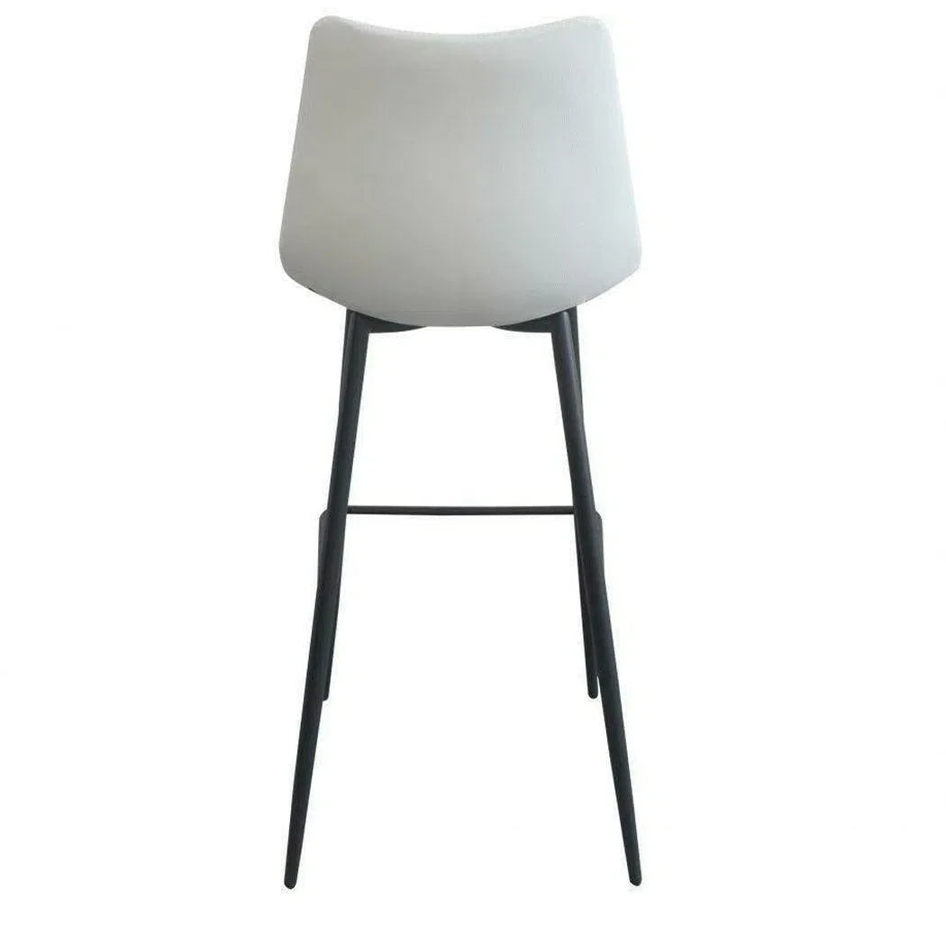 30" Barh Height Barstool Ivory (Set of 2) White Contemporary Bar Stools LOOMLAN By Moe's Home