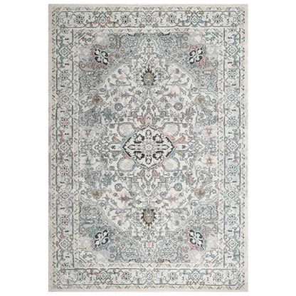 Cici Medallion White Kitchen Hallway Runner Rug