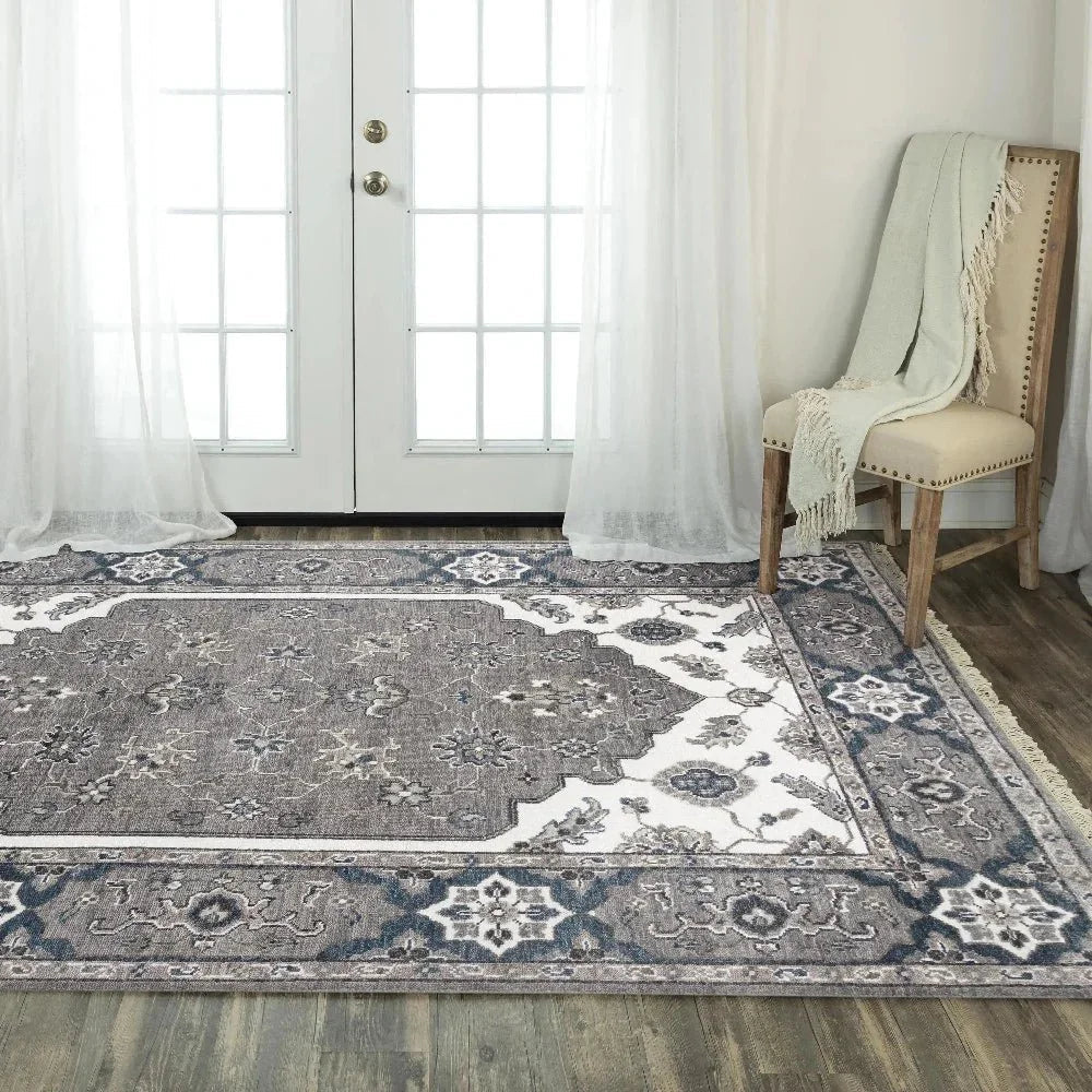 Broc Medallion Gray/ Large Area Rugs For Living Room -- gray