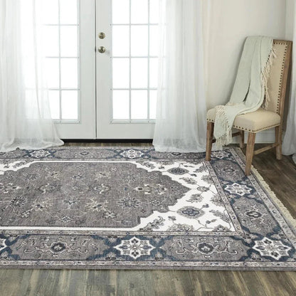Broc Medallion Gray/ Large Area Rugs For Living Room -- gray