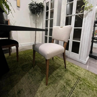 Luella Cream Linen Dining Chair 2PC Set Floating Back -- view 3