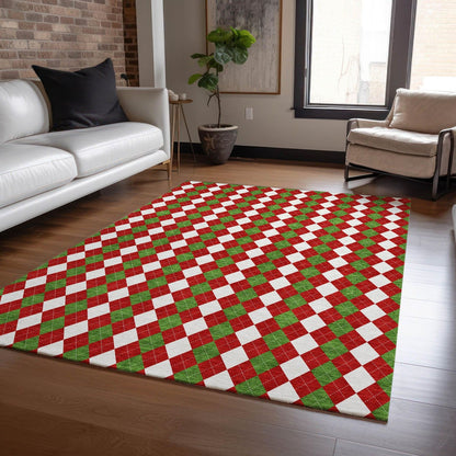 Paelira Red Washable Indoor-Outdoor Rug -- red