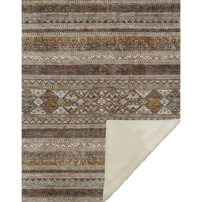 Southwest Brown Washable Indoor-Outdoor Rug