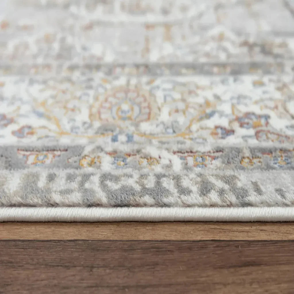 Cris Floral Medallion Gray Area Rugs For Living Room - LOOMLAN - LOOMLAN - Area Rugs