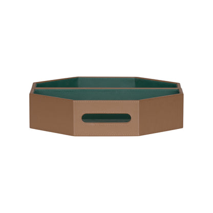 Wildwood Burke Brown Leather Tray (Set of 2)