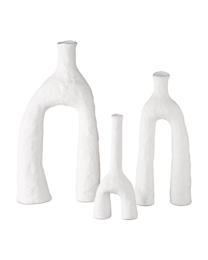 Zante Ceramic White Vase Set of 3