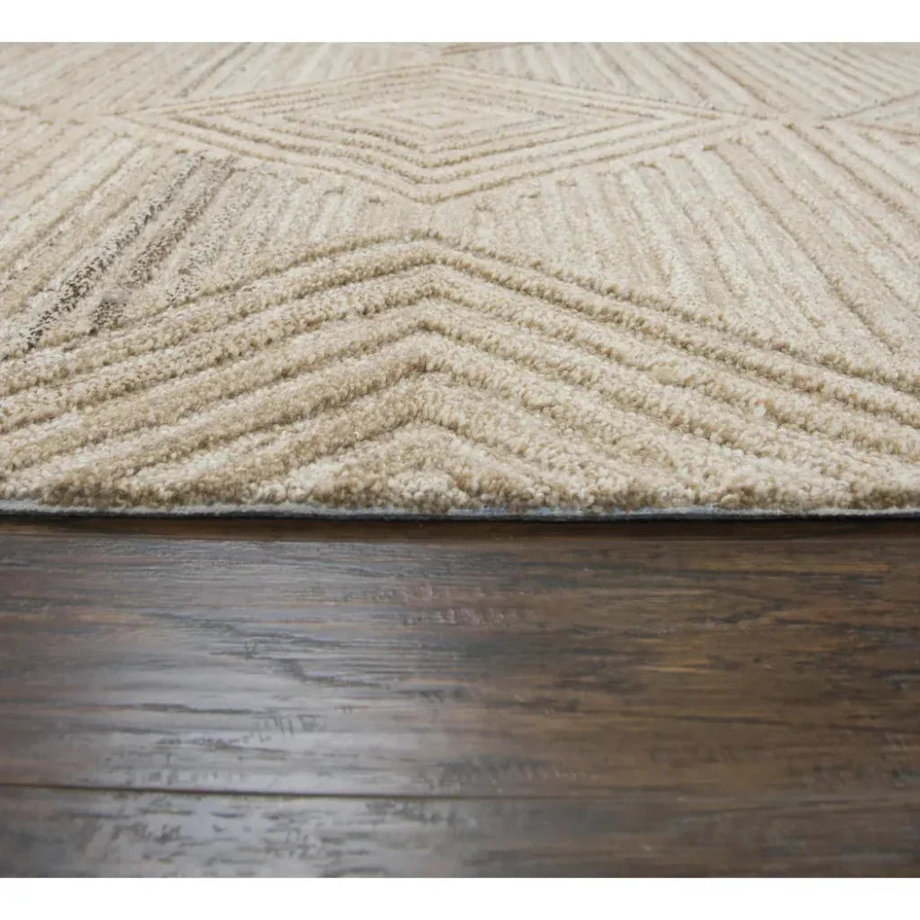 Clac Geometric Tan Large Area Rugs For Living Room - LOOMLAN - LOOMLAN - Area Rugs