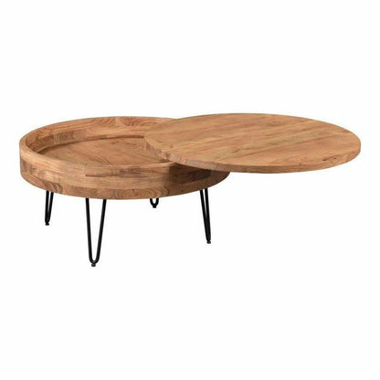 31 Inch Storage Coffee Table Natural Mid-Century Modern Coffee Tables LOOMLAN By Moe's Home