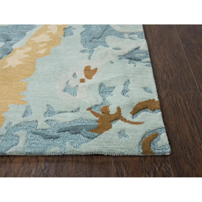 Bohr Abstract Blue Large Area Rugs For Living Room -- blue