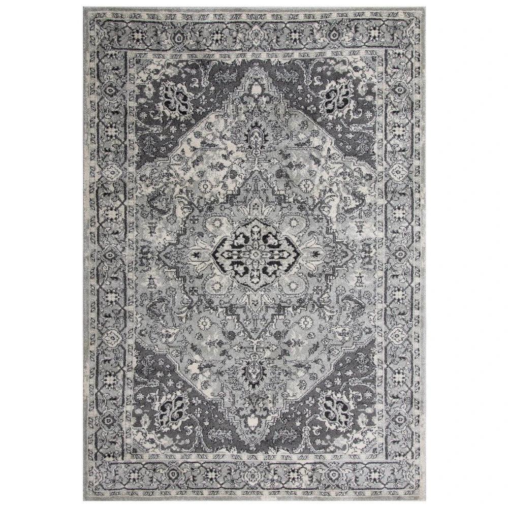 Cian Medallion Gray Kitchen Hallway Runner Rug