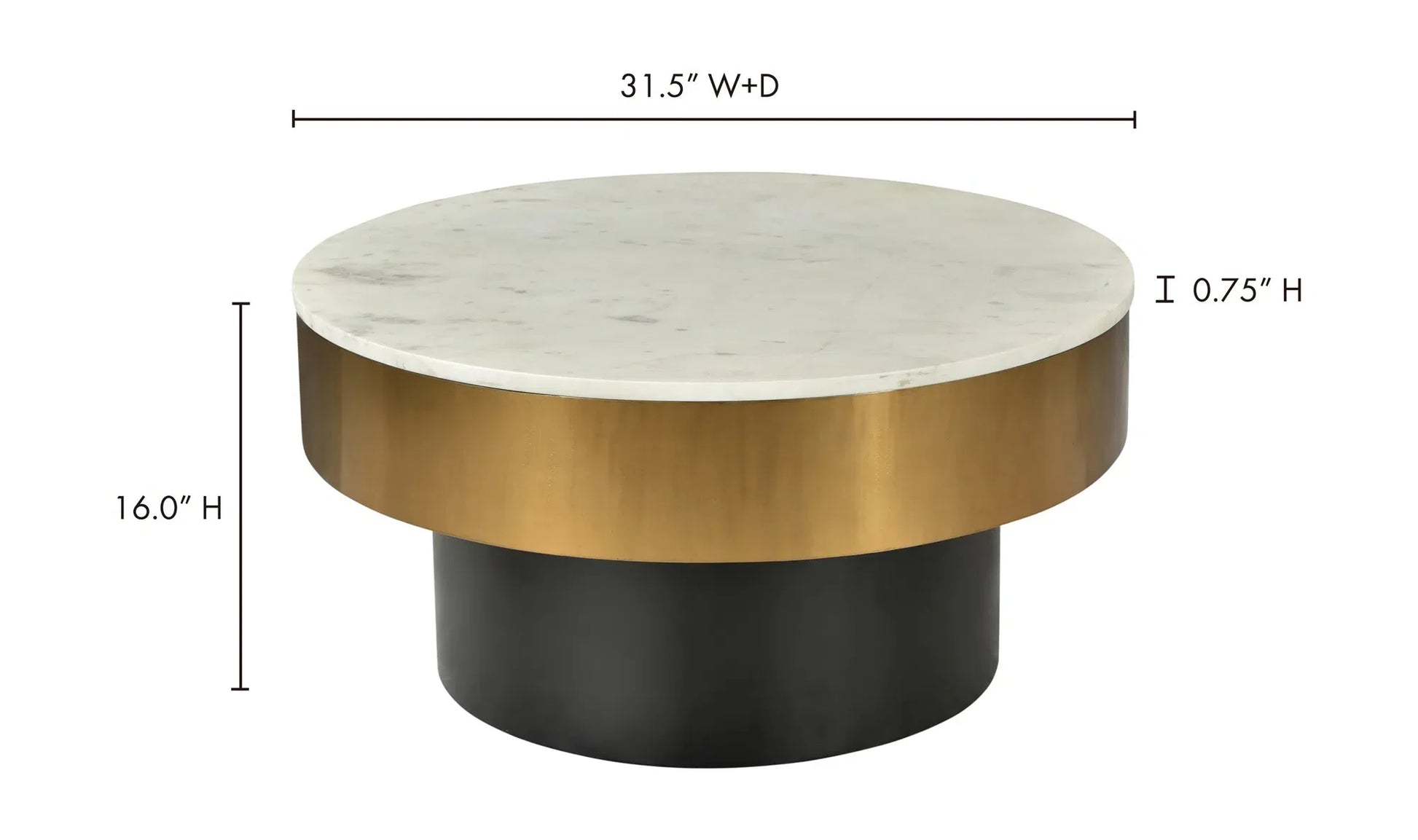 31.5 Inch Coffee Table White Art Deco-Coffee Tables-Moe's Home-LOOMLAN