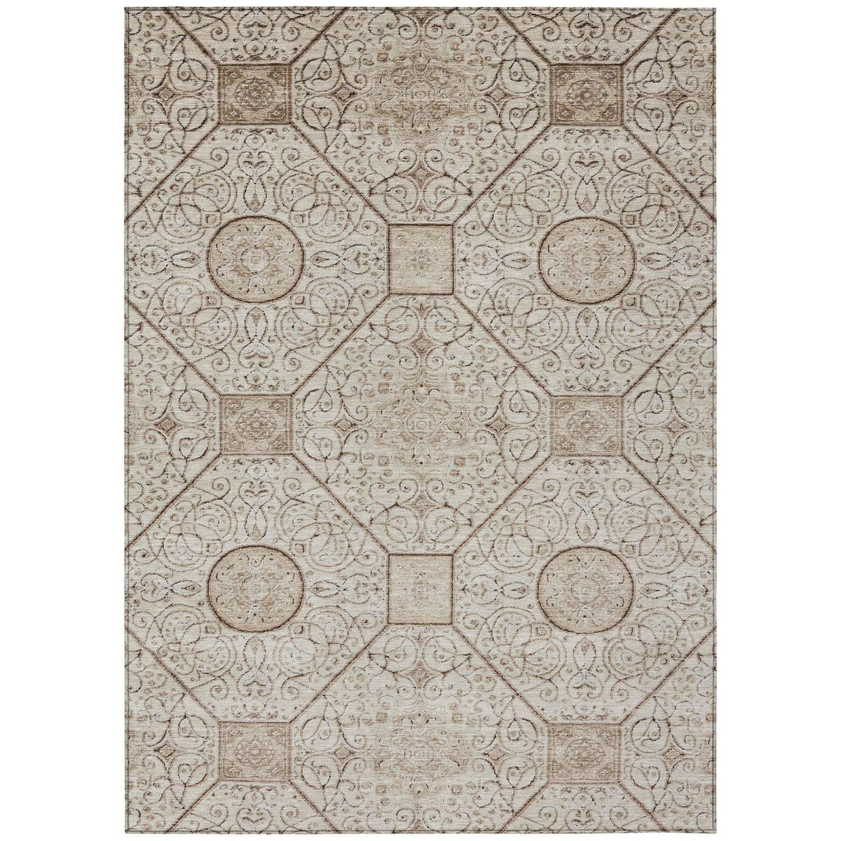Iriora Brown Washable Indoor-Outdoor Rug
